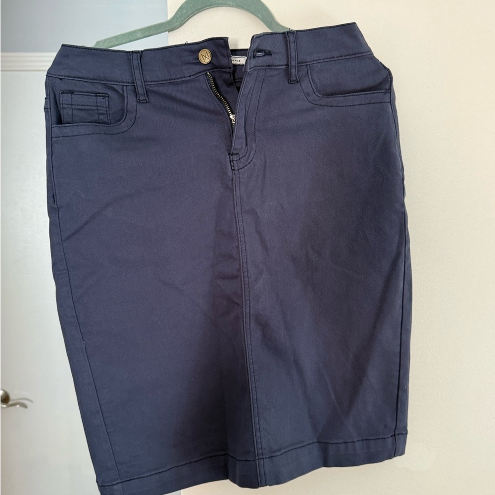 Navy Pencil Skirt